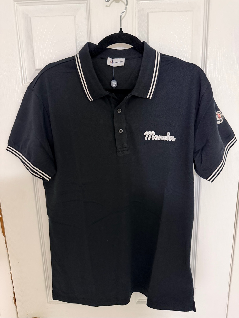 Moncler Navy Logo Polo Shirt